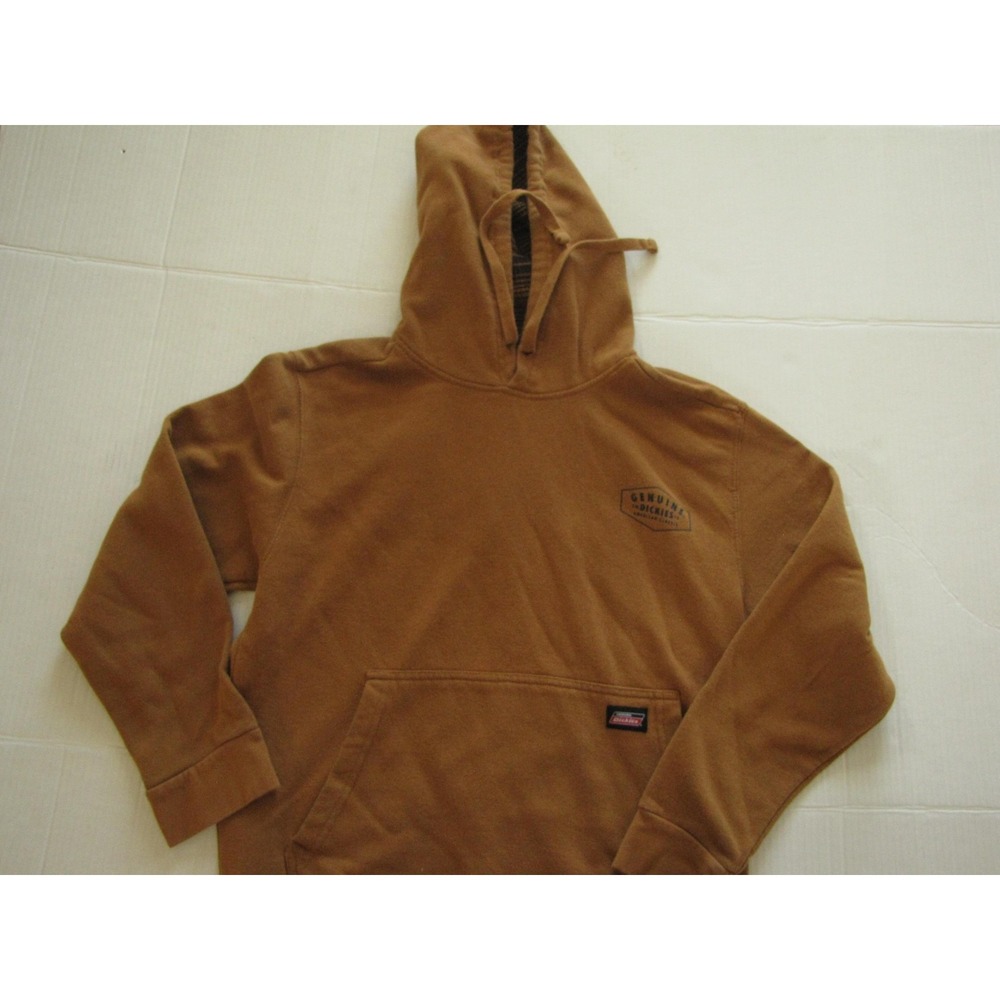 Dickies Hoodie Mens Small Brown Fleece Lined Kangaroo Pocket Pullover Sweatshirt